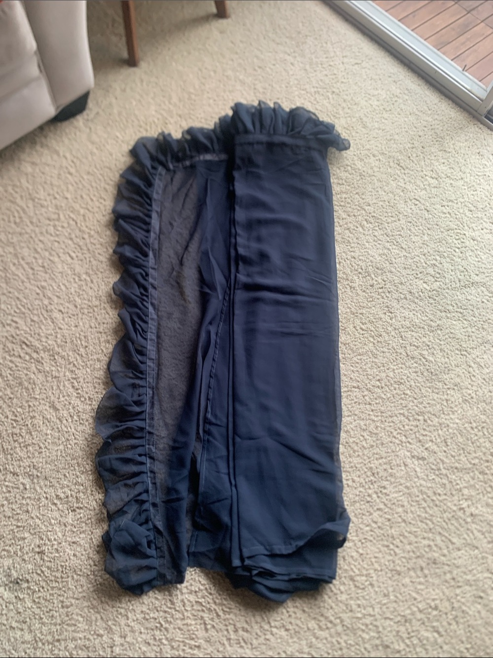 Navy Ruffled Saree - Picture 2 of 4